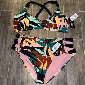 Allure by IMG ring Bralette bikini top and bottom.